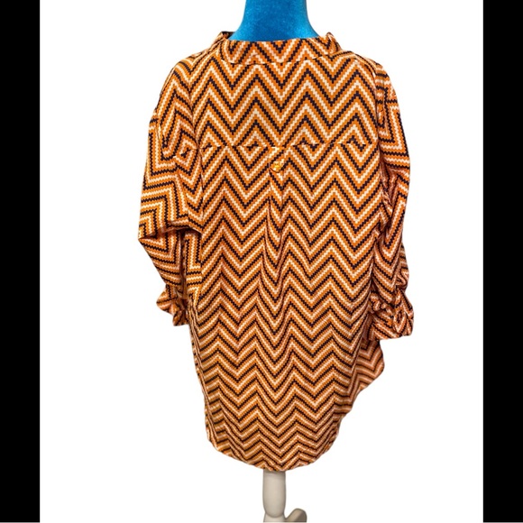 Live 4 Truth Sz 1x orange blue white chevron pattern top high low 3/4 sleeve - Picture 11 of 14